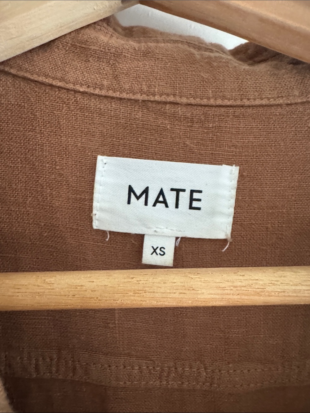 Short Sleeve Linen Jumpsuit In Rust - Picture 2 of 3